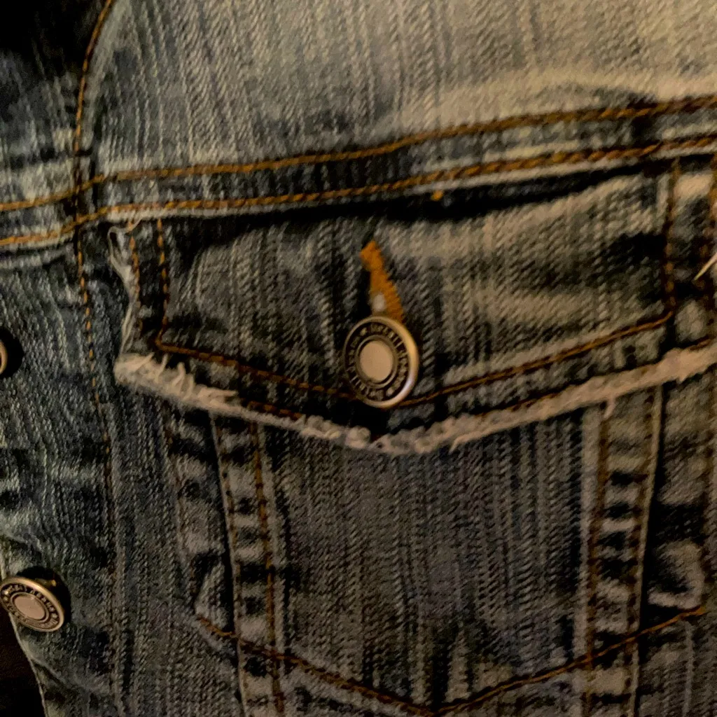 Detail Jeans Crop Jean Jacket Ladies Medium 90s Vintage Super Cute EUC Size L Size L - Image 5