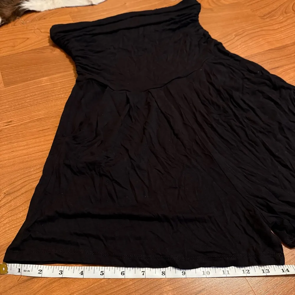 Medium Black Strapless Tube Top Stretchy Jumpsuit Romper & POCKETS - Image 4