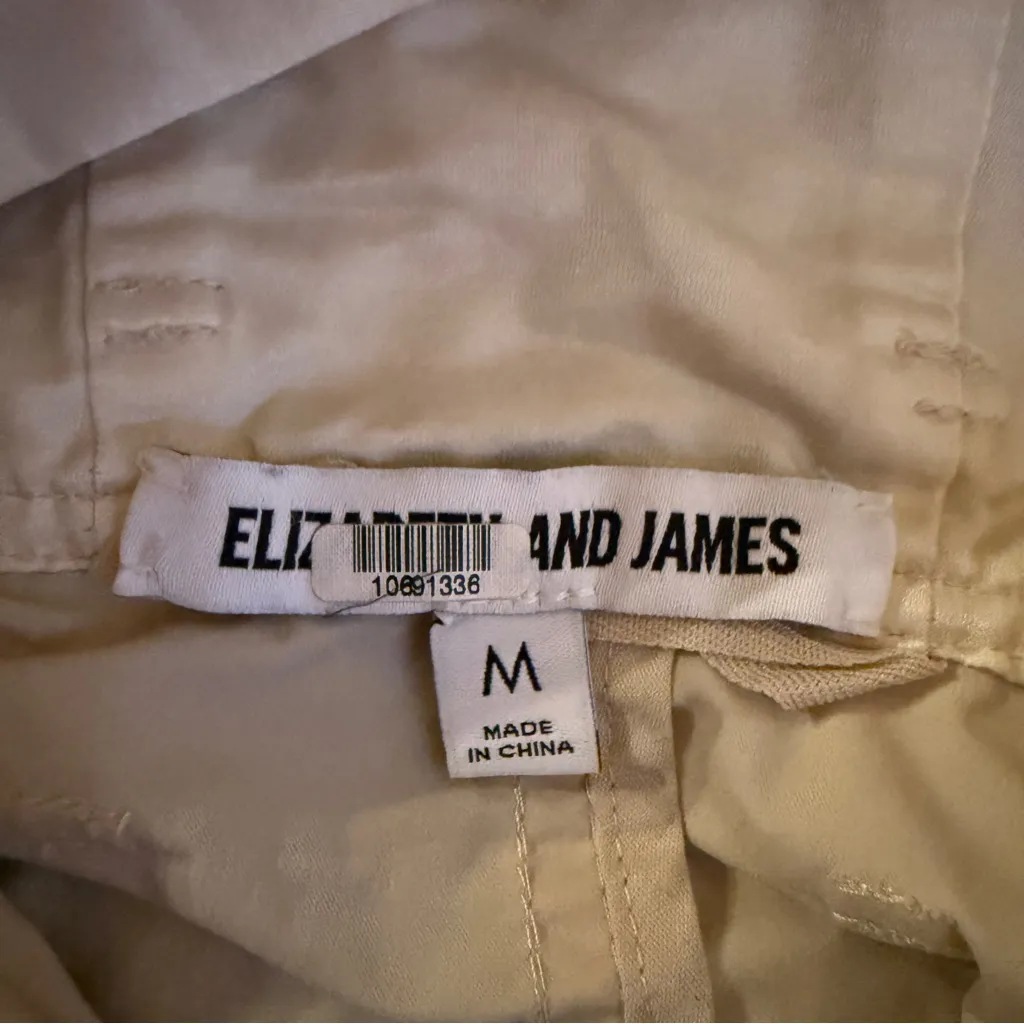 RTR Elizabeth‎ and James Bowery Cream Oversized Ruched Sleeve Jacket Sz M - Image 11