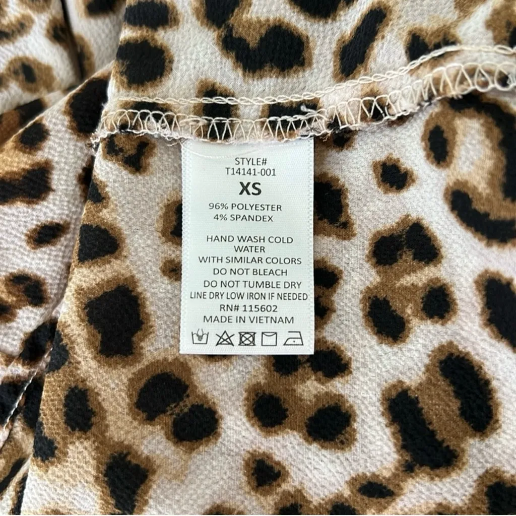 All in favor leopard print Long sleeve Blouse Notched Collar relaxed business - Image 6