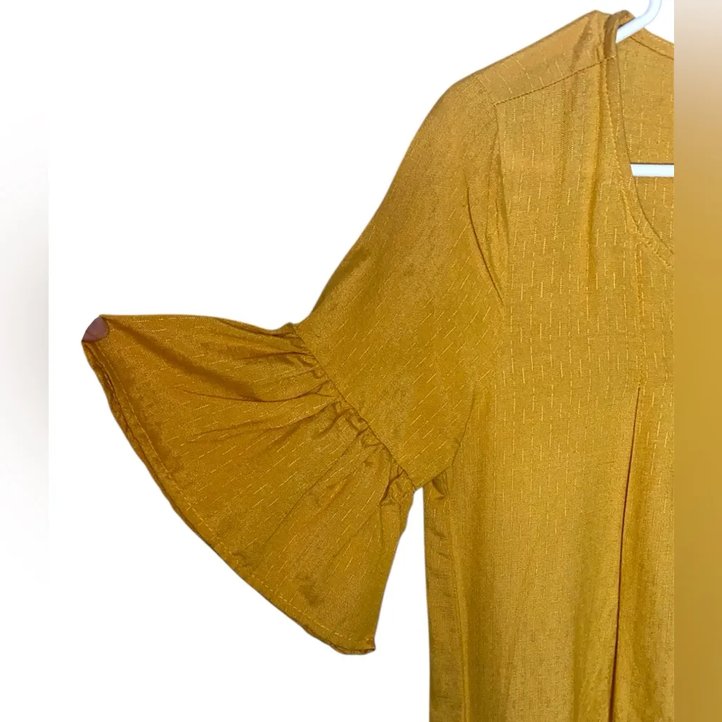 BoBeau Mustard Yellow Ruffle Hem Dress - Image 5
