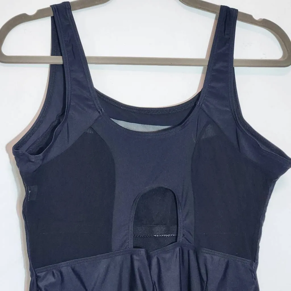 Zando Black Swim Dress NWOT Size XL Black Swimsuit Dress with Mesh Accents - Image 4