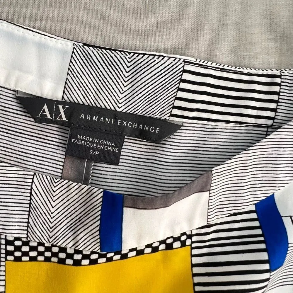 Armani exchange long sleeve lightweight geometric print shirt dress size small - Image 8
