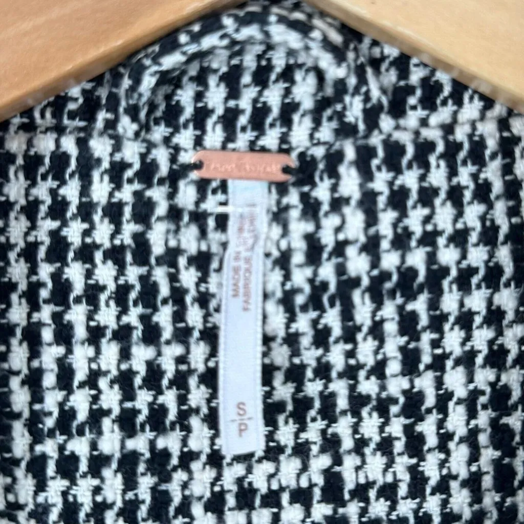 Free People Black and White Houndstooth Rodeo Blazer Size Small Jacket - Image 9