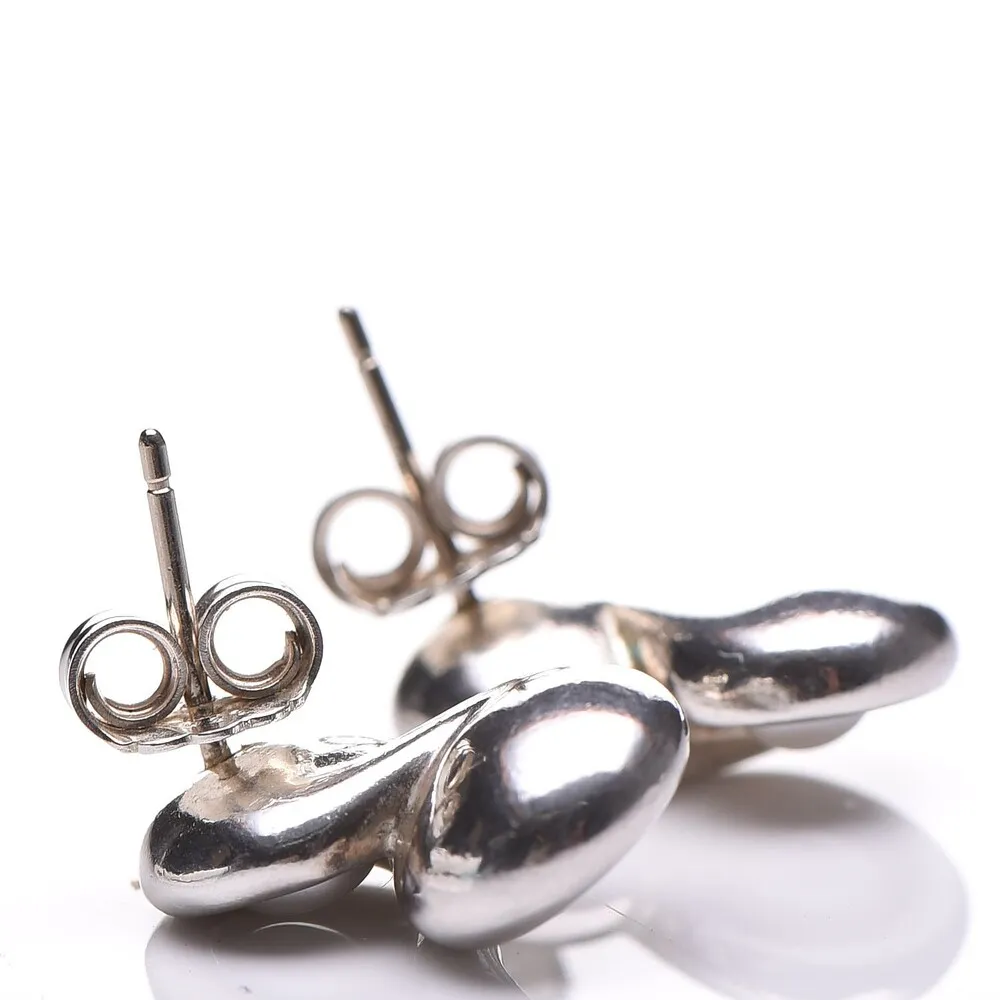 Tiffany & Co 925 Sterling Silver Infinity Swirl Pearl Stud Earrings - Image 3