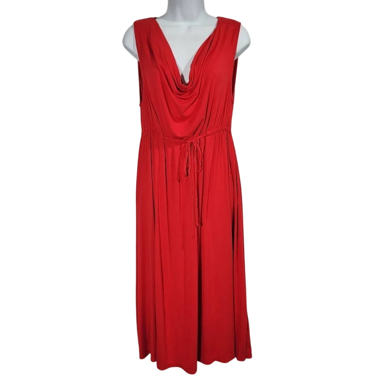 Liz‎ Lange Maternity Red Sleeveless Cowl Neck Maxi Dress Size XL - Image 3