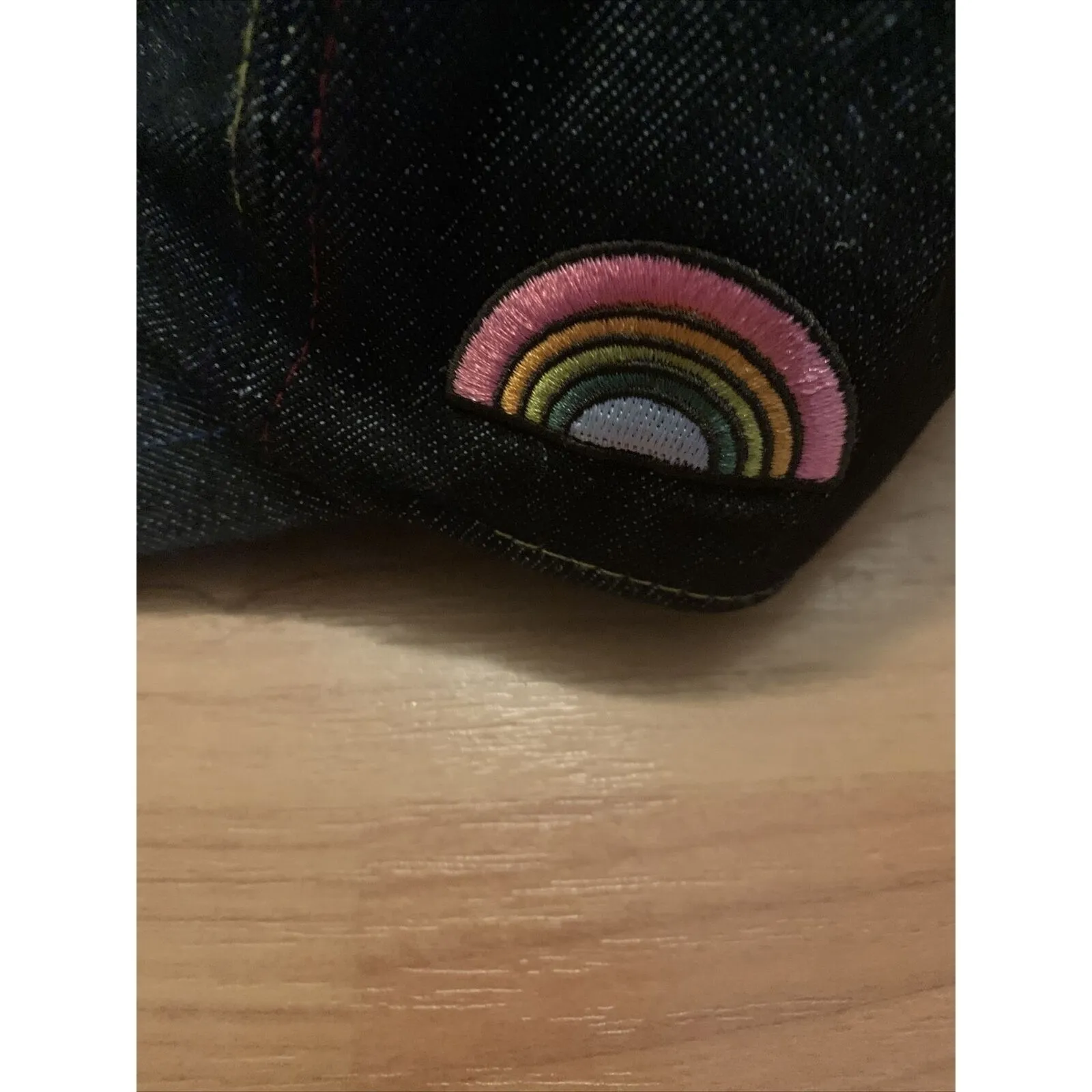 Take Pride x Target Adult Unisex Black Denim StrapBack Hat Cap Rainbow - Image 5