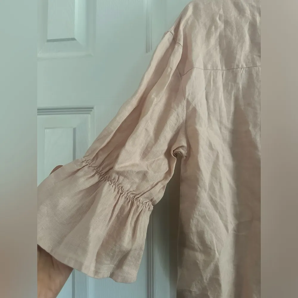 Little lies light pink linen mini dress size XS - Image 5