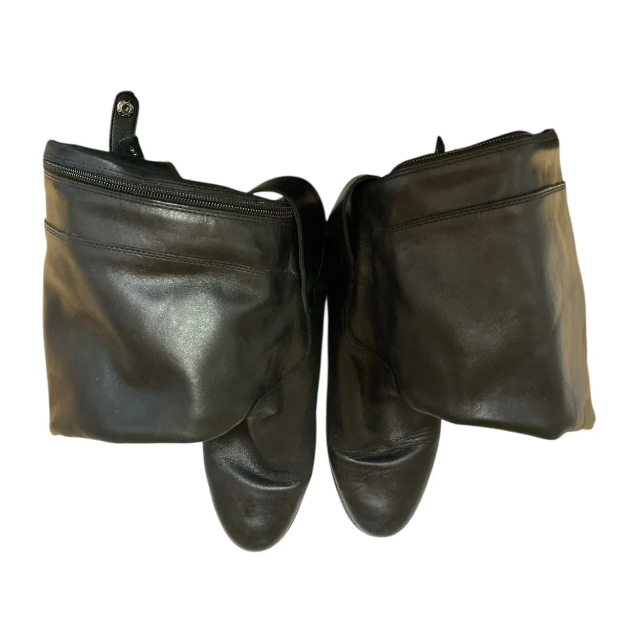 Sam Edelman Mikala Women's Leather Black Strap Zip Up Knee High Boots Size 10 - Image 2