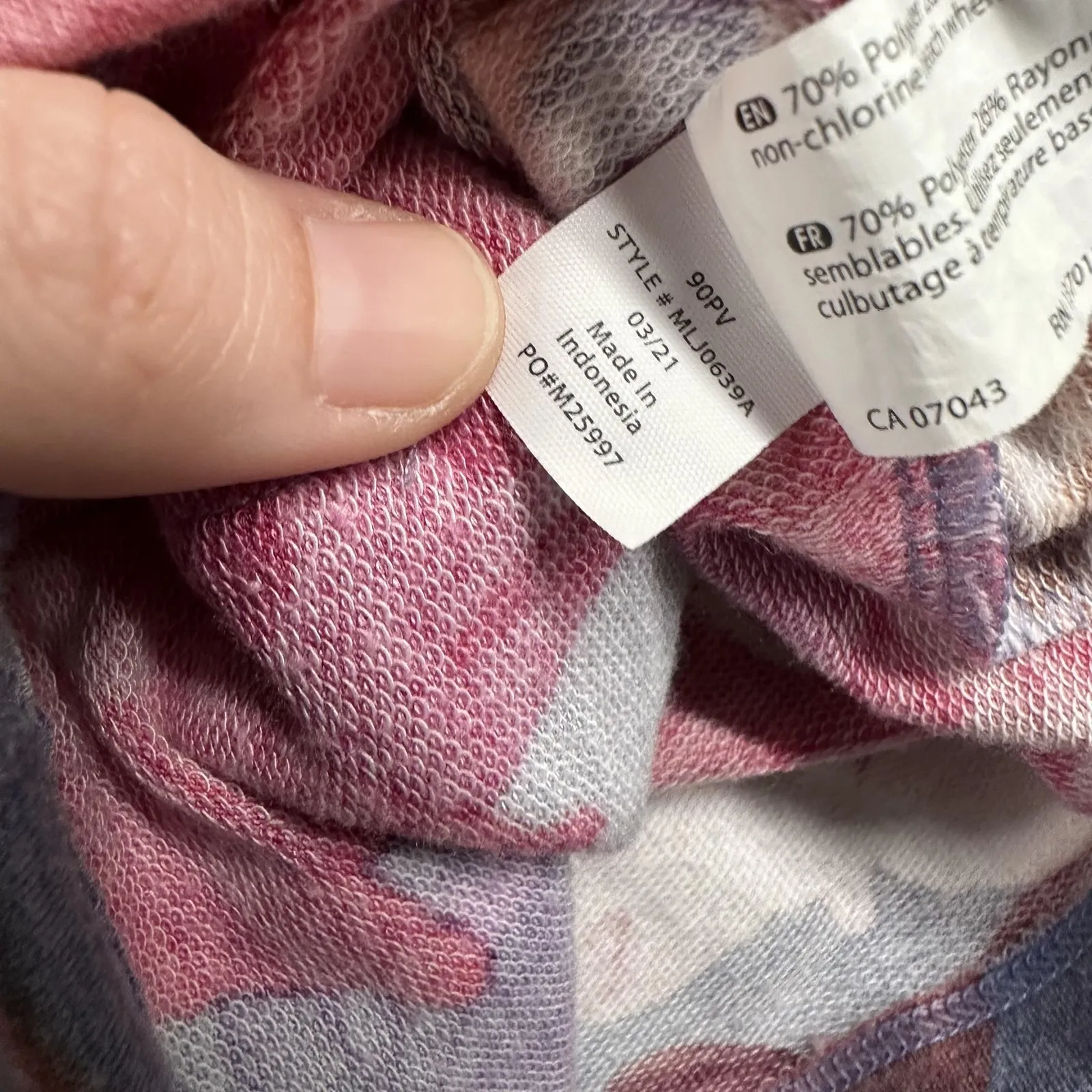 Marika Hoodie Womens XL Blue Floral Print Full Zip Lightweight Jersey Sweatshirt - Image 8