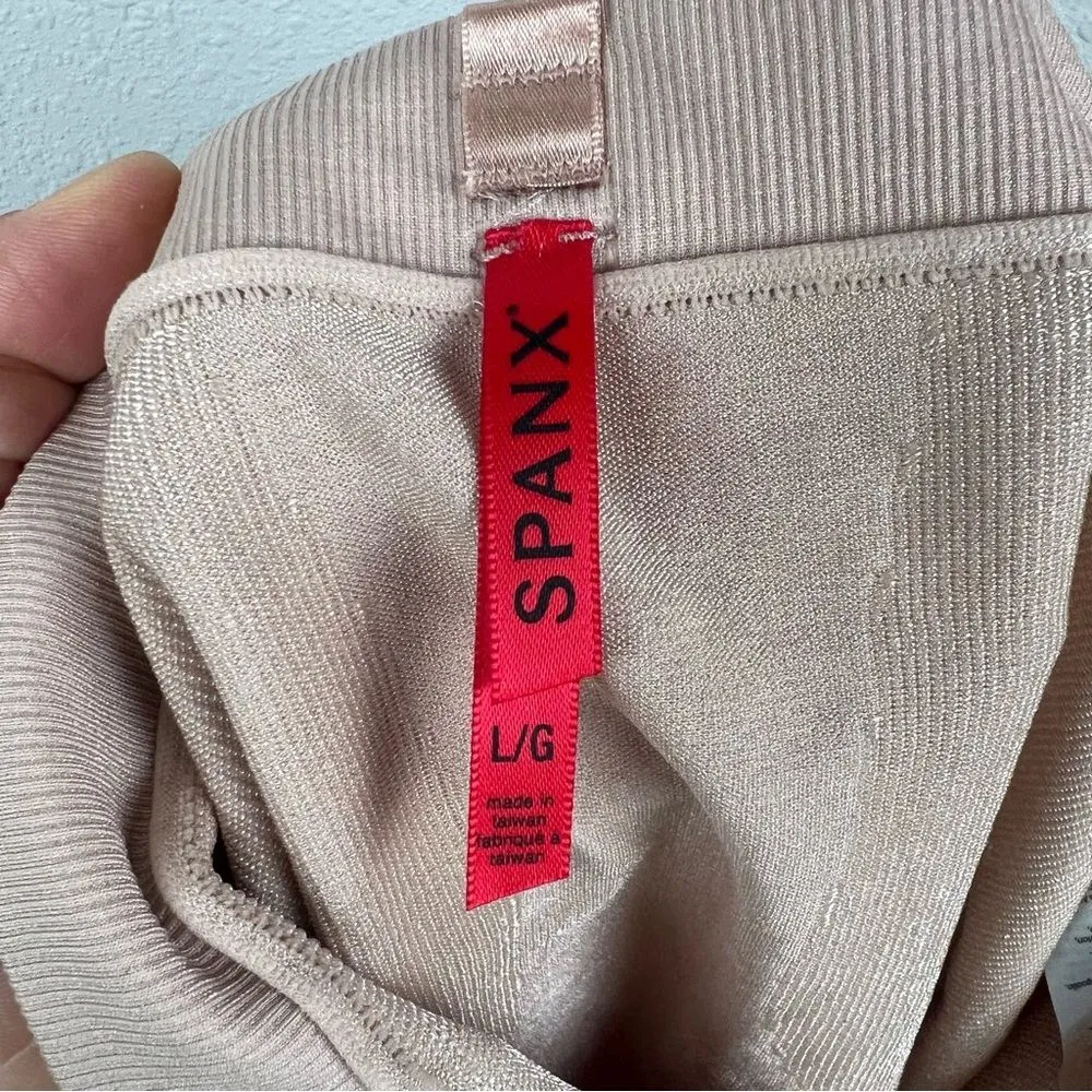 Spanx Slim Cognito Women's Size Large-high waisted mid thigh shorts- Nude 2433 - Image 9