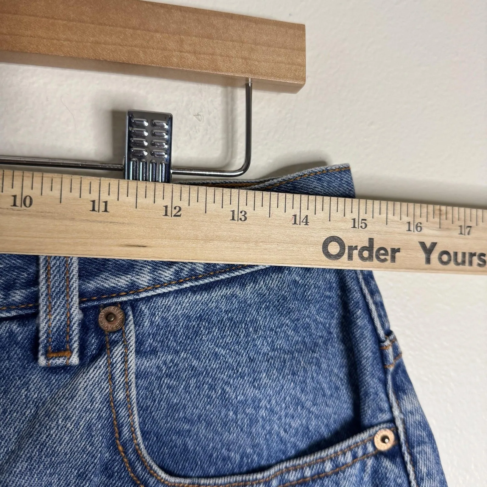 Calvin Klein Skirt Womens 11 Denim Button Front High Waist Mini y2k Style retro - Image 6