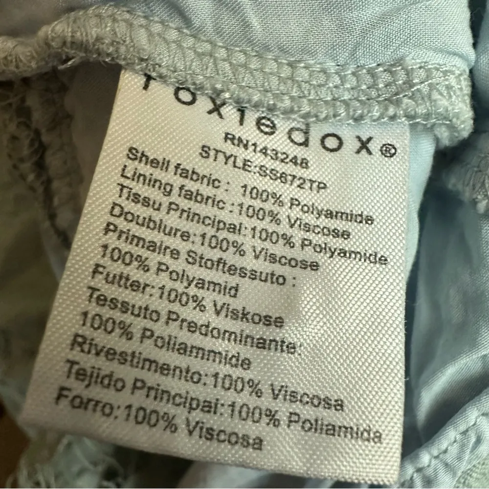 Anthropologie Foxiedox Lace Overlay Blue Short Sleeve Babydoll Blouse Size Small - Image 12