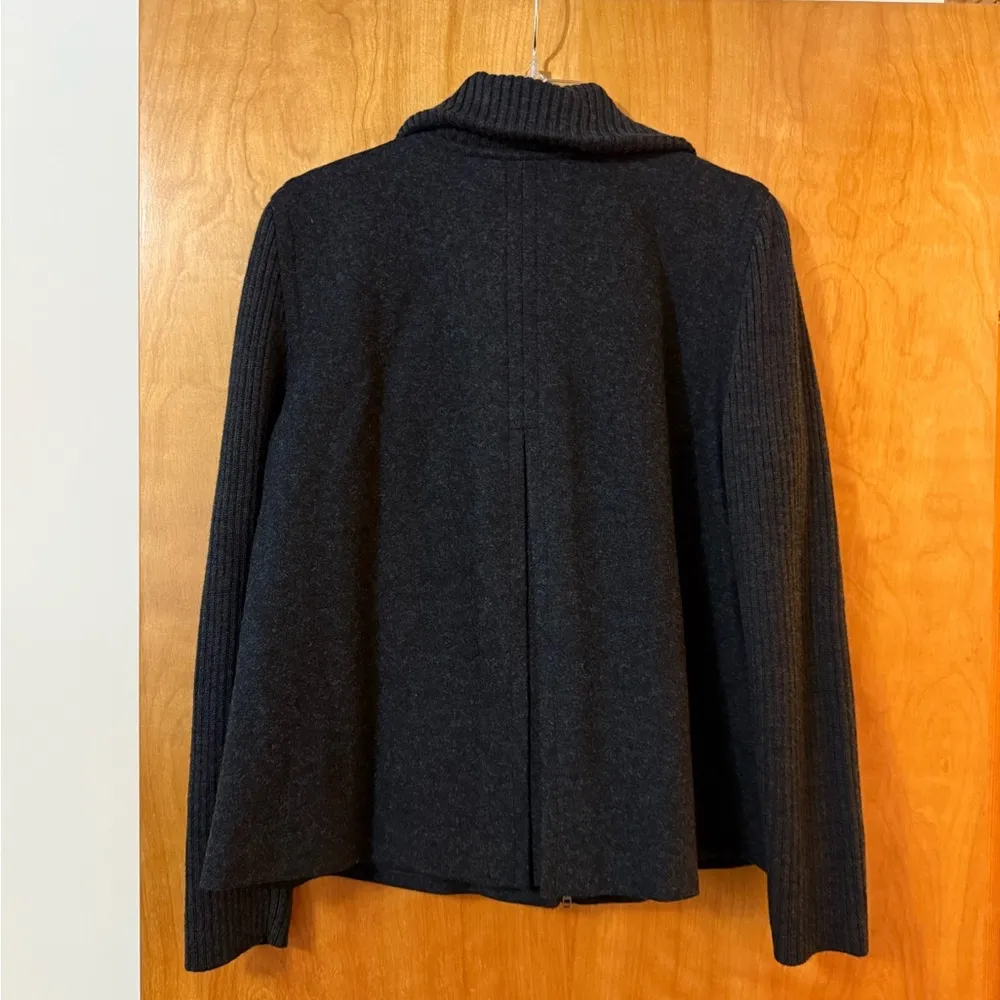 Eileen Fisher Felted Flannel Melange Zip Jacket With Trim NWT Large MSRP $378 - Image 15