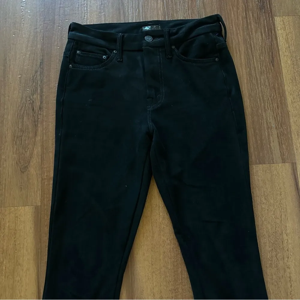 MOTHER Faux Suede High Waisted Looker in Tricks of the Trade Black Size 25 - Image 3