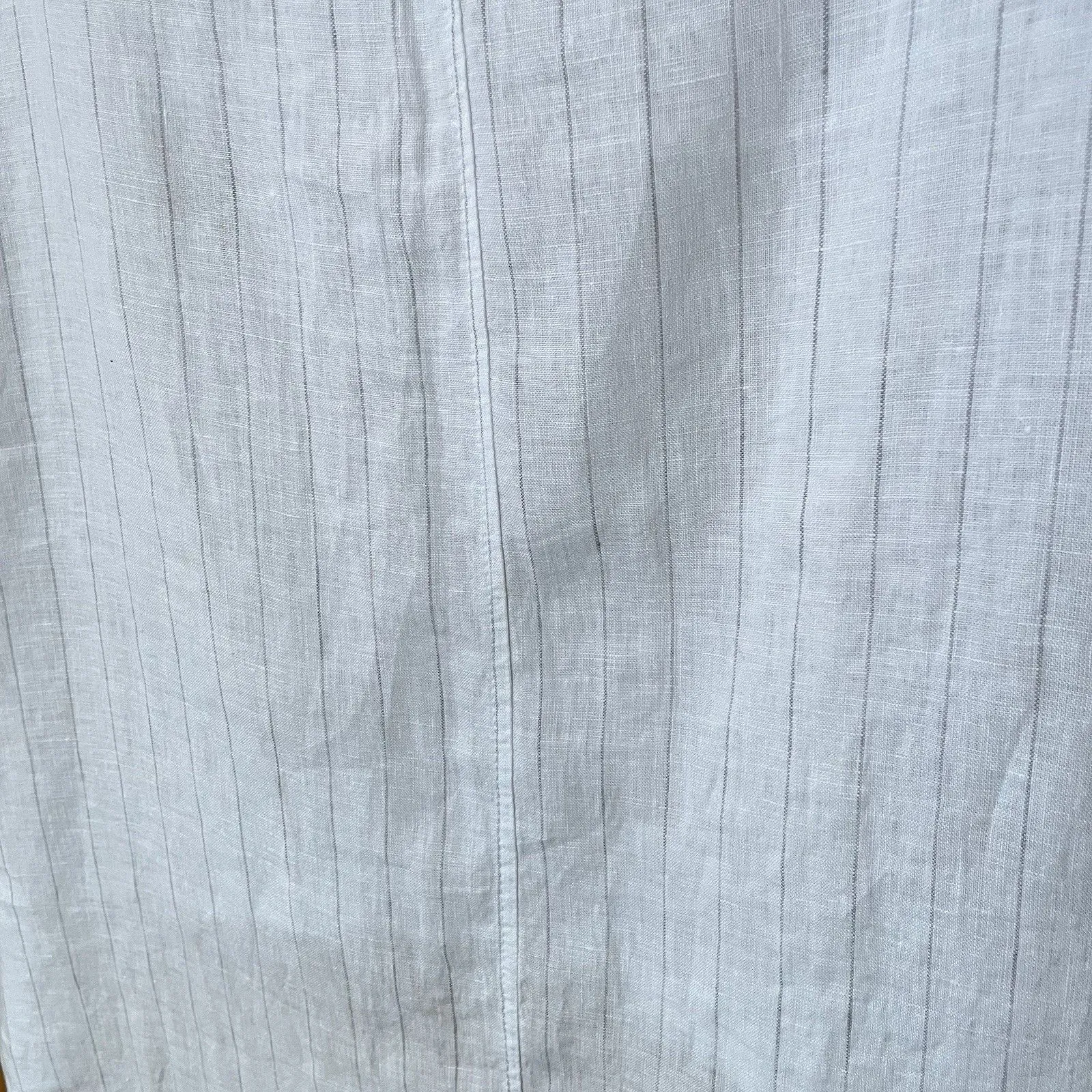 Chalet et ceci 100% Linen Dress XS Sleeveless Striped Hi Lo Top Lagenlook Resort White - Image 8