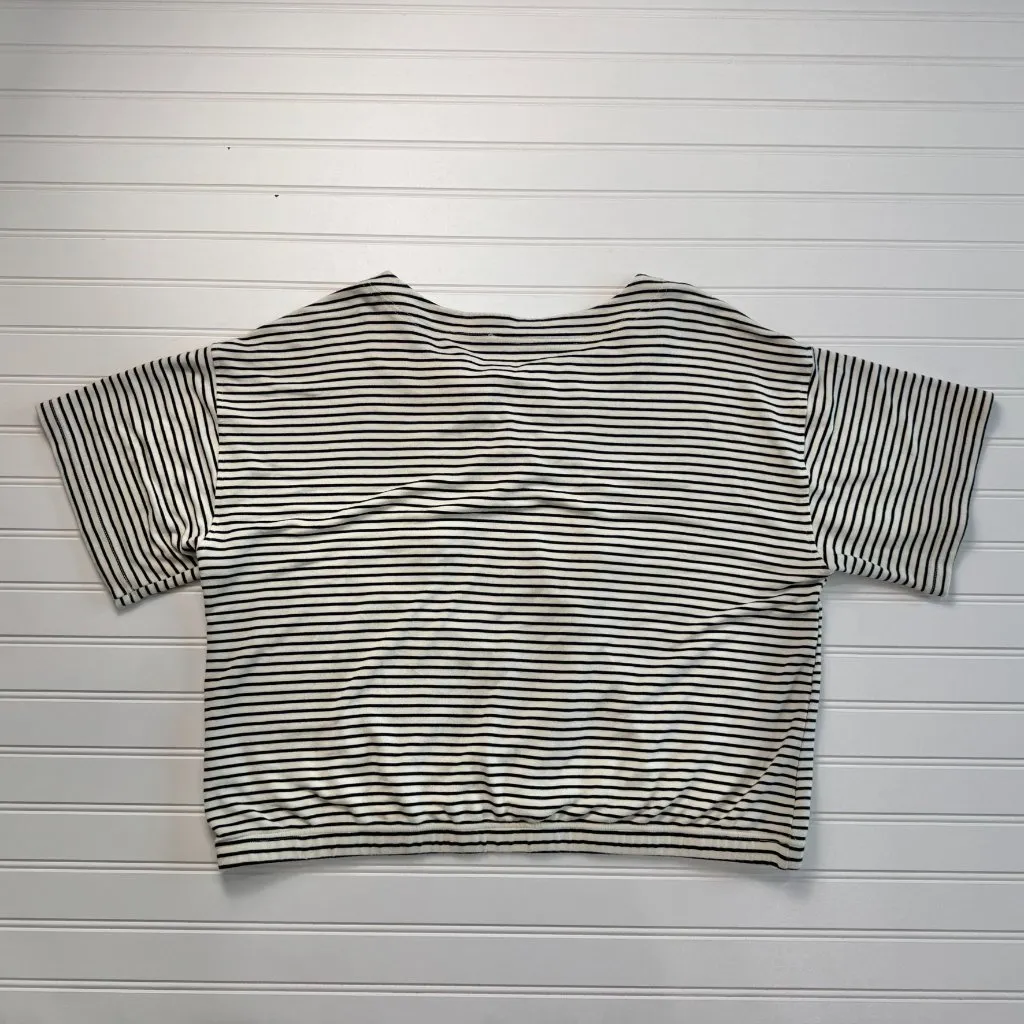 Jane & Delancey Stripe Lace Up Cropped Top Size XL Short Sleeve D12 - Image 3