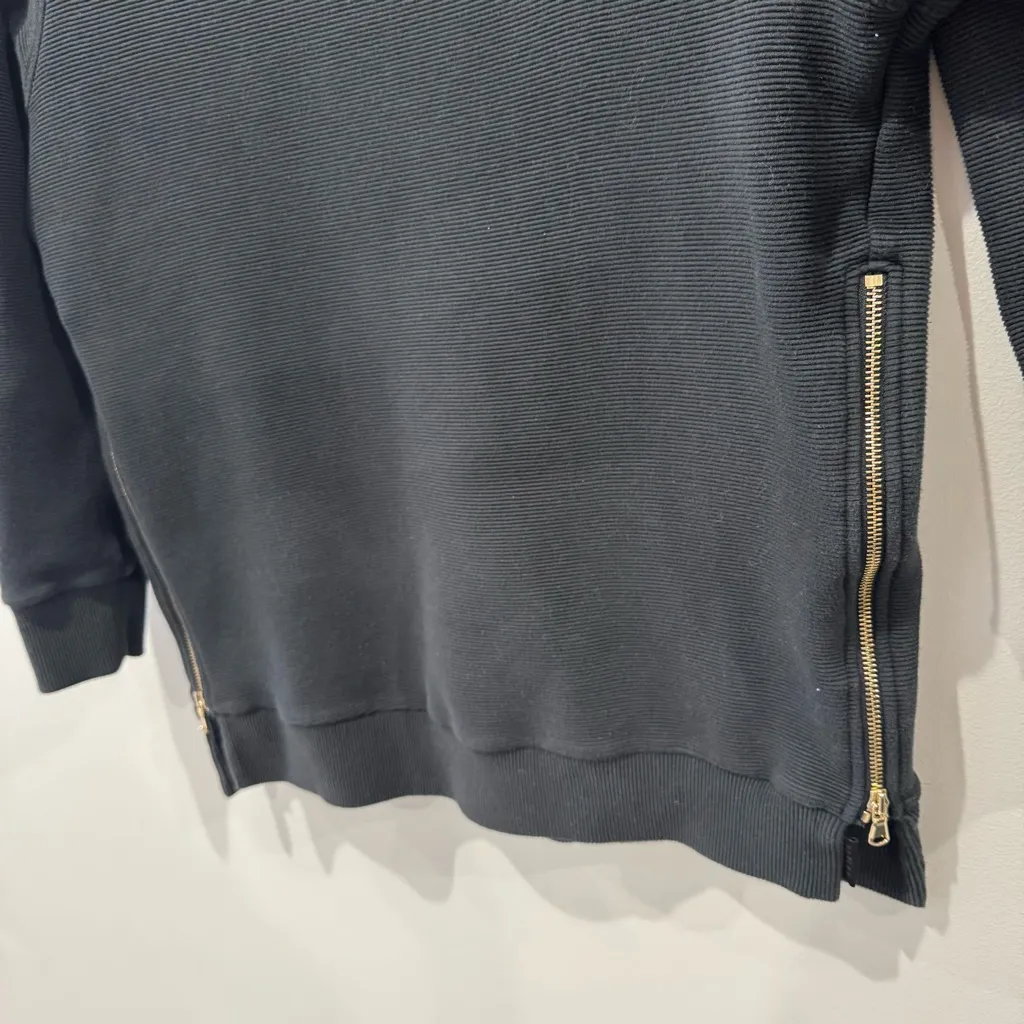 Varley x Barry’s Size Medium Black Manning Crewneck Ribbed Sweatshirt - Image 5