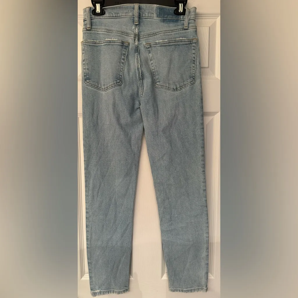 REDONE Women’s Blue Wash Comfort Stretch High Rise Ankle Crop Size 26 - Image 6