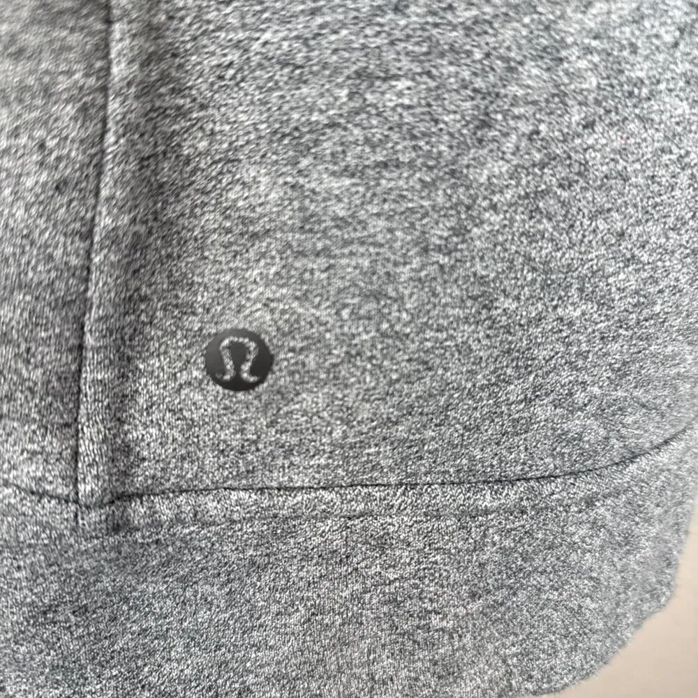 Lululemon Warm For Winter Jacket Size 12 Heathered Speckled Black Cotton Terry - Image 5