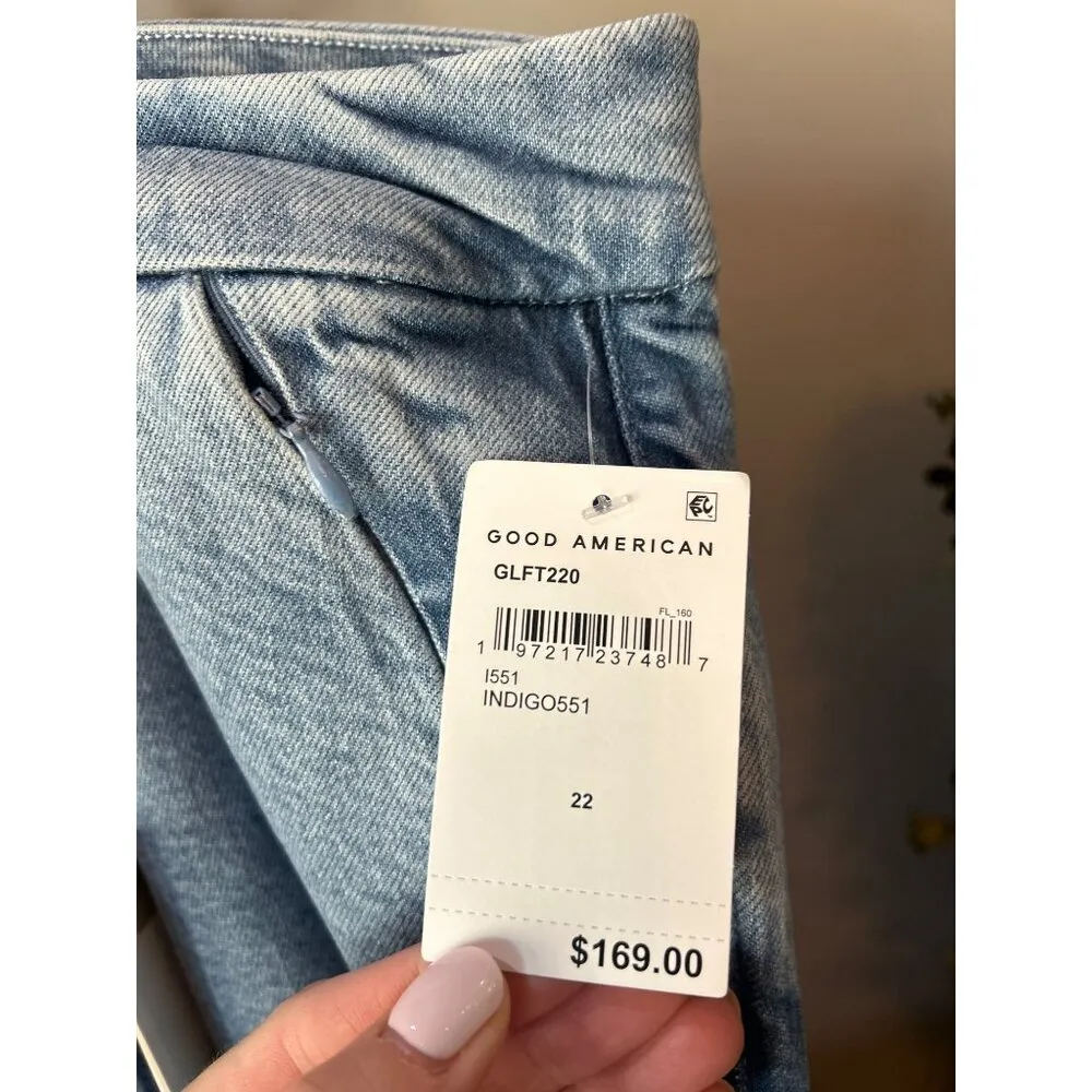 Good American Good Flare Stretch Trouser Jeans Indigo551 Womens Size 22 - Image 8
