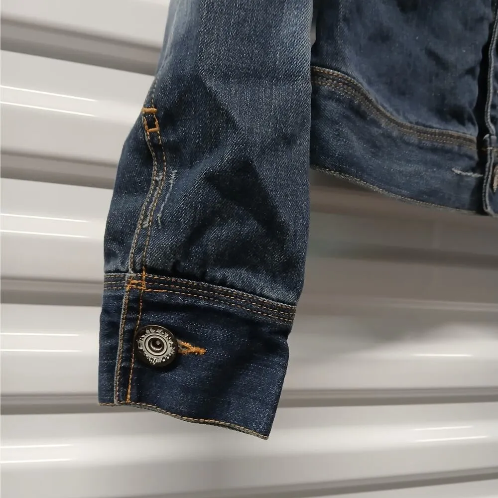 Y2K Arizona Jean Co Distressed Denim Crop Jeans Jacket Womens Medium Gorpcore - Image 8