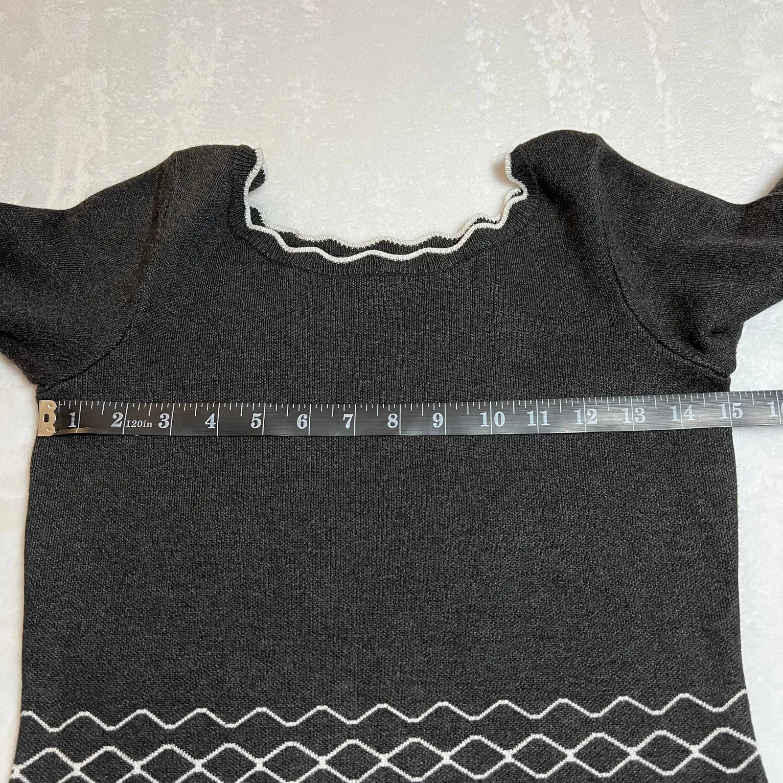 Roz & Ali Scalloped Neckline Bell Sleeve Bodycon Dress Size Small Party Holidays - Image 8