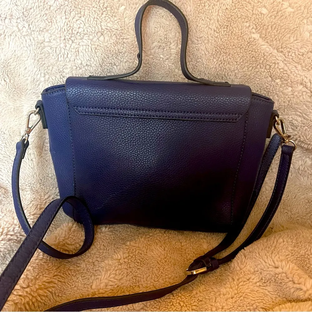 Cobalt Blue Faux Leather Crossbody Handbag Purse Women's Bag - Image 2