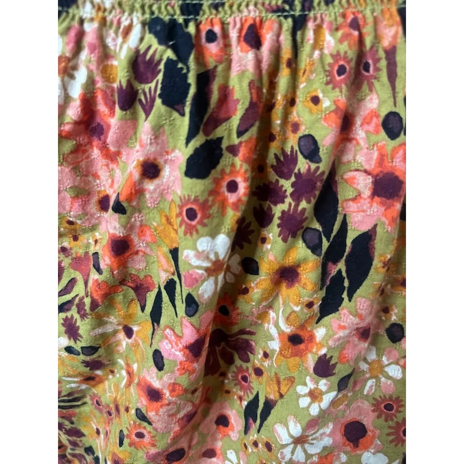 Sonoma Floral Peasant Top Size XL On Or Off Shoulder Hippie Boho Autumn Ruffle - Image 5