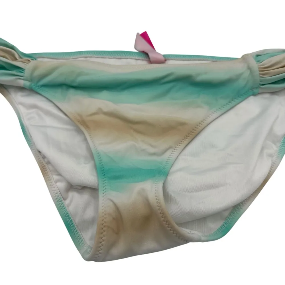 Victoria’s Secret Full Coverage Bikini Bottom Ombre Teal Tan Stripe Size medium - Image 2