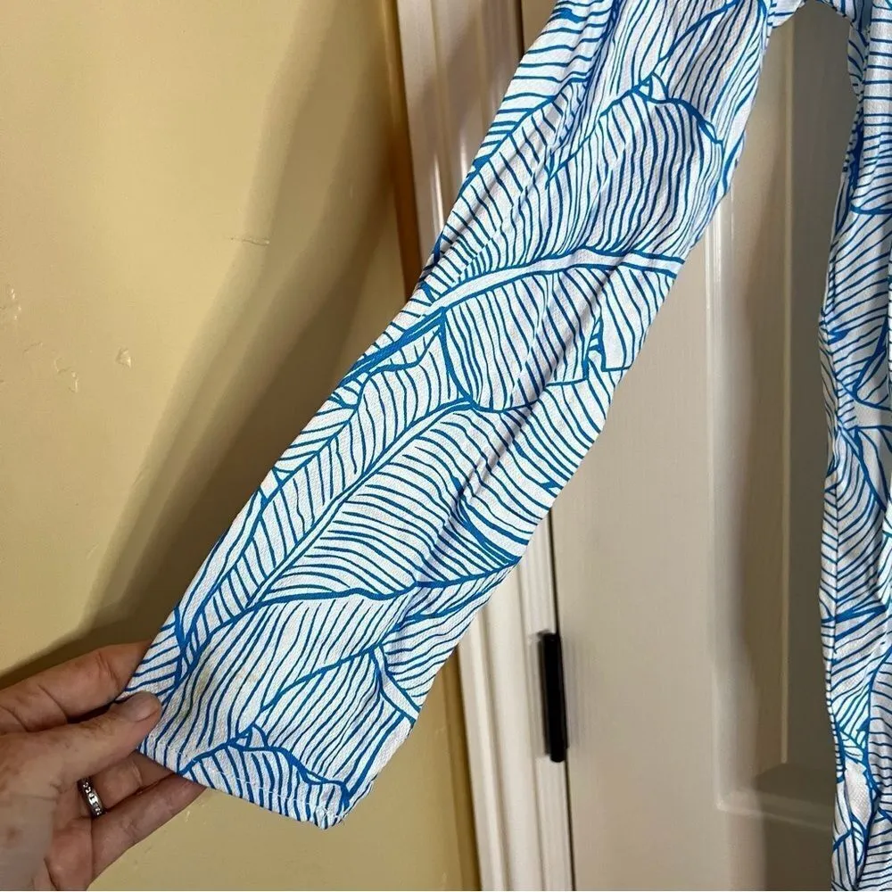 Charlie‎ Holiday S/M Aqua Blue White Tropical Swim Coverup - Image 11