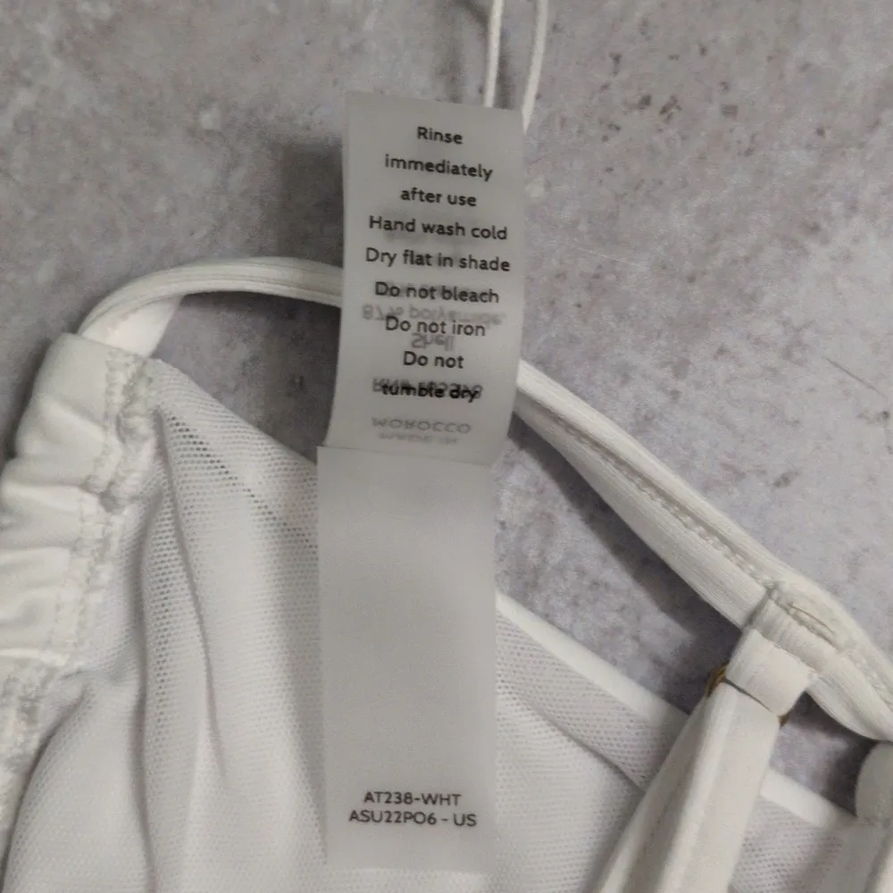 Demi Moore x Andie Tropez Top Triangle White Swimwear Bathing Suit Size M New - Image 9