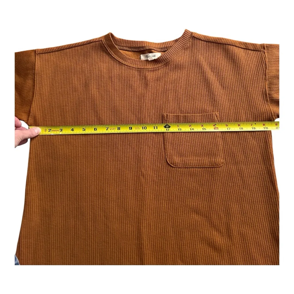 MADEWELL Rib T-shirt Dress In Golden Pecan Size XS - Image 6