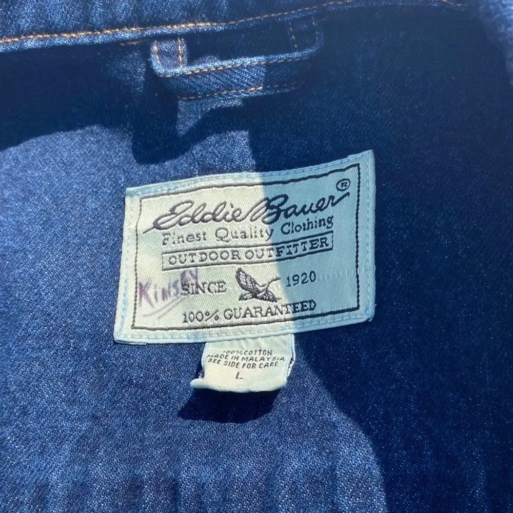 Vtg Eddie Bauer button down Jean jacket large L - Image 4