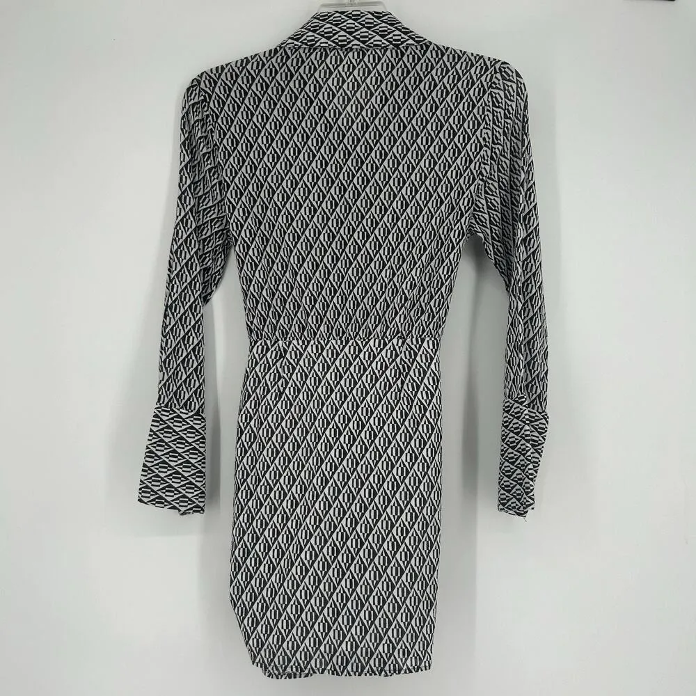 Free People Rillo Mini Shirt Dress Black Beach Summer Tie Front Size XS - Image 8