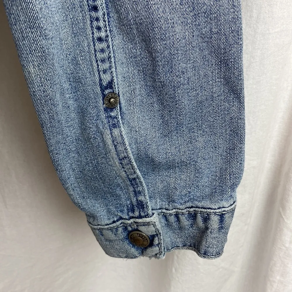 Silver Jeans Blue Denim Snap front Long Sleeve Jacket M - Image 2