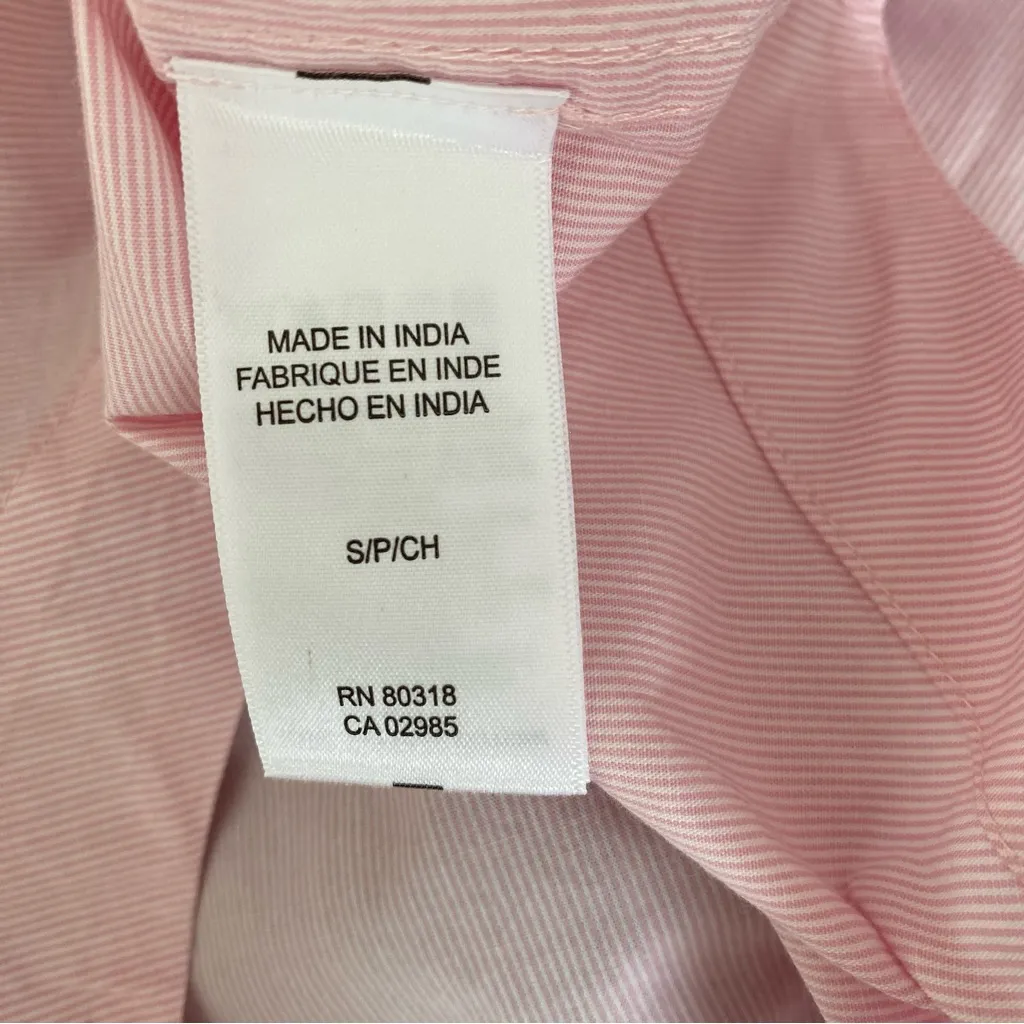 Lucky Brand NWTs Pink Stripe Poplin Lace-Up Blouse Top size small - Image 9
