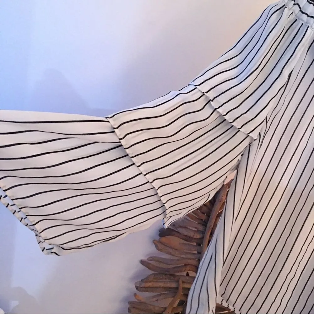 Worthington soft semi sheer off shoulder cropped blouse - Image 2