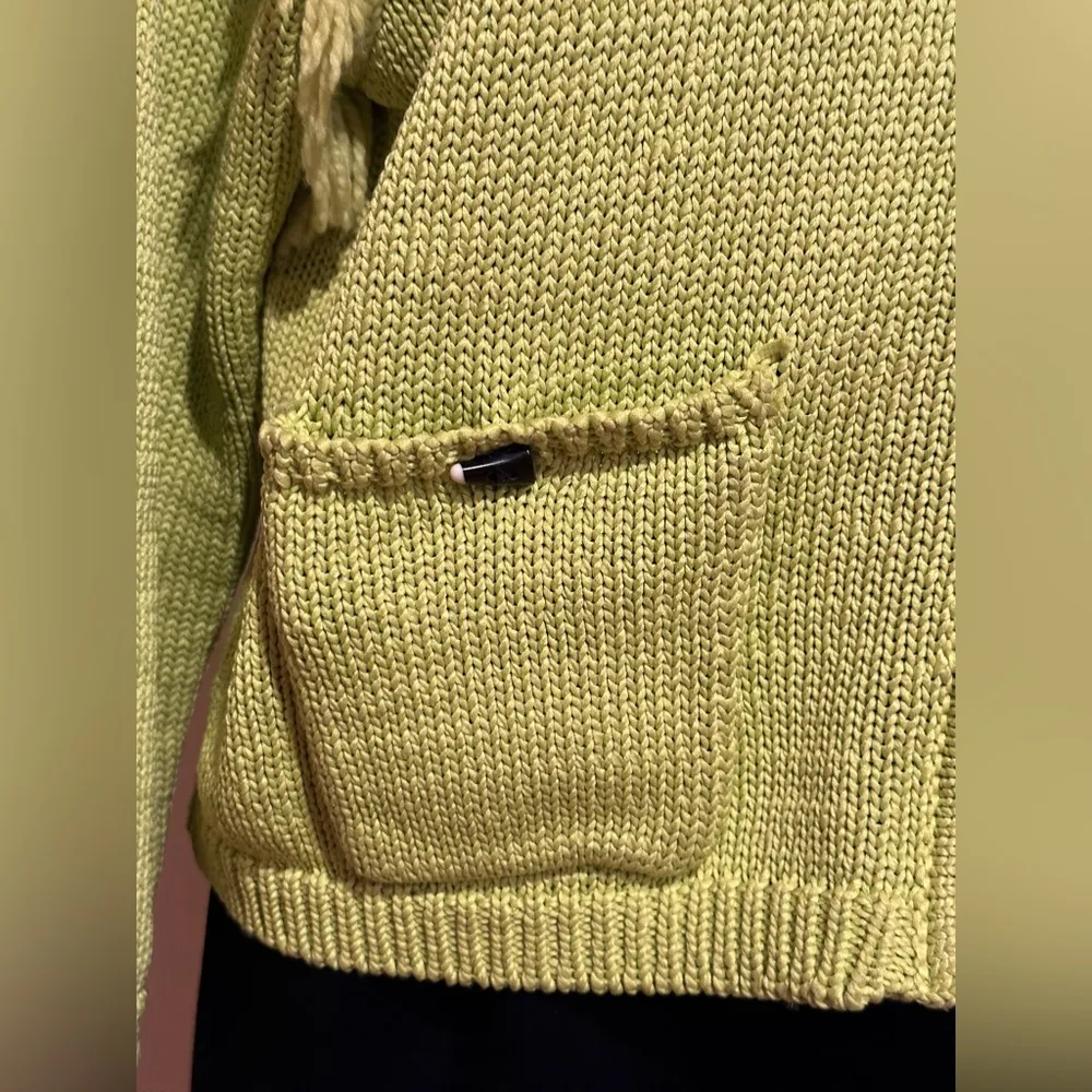 Jamie Sadock Yellow/Green fluorescent Thick Heavy Knitted Festive Jacket Sz L Size L - Image 7