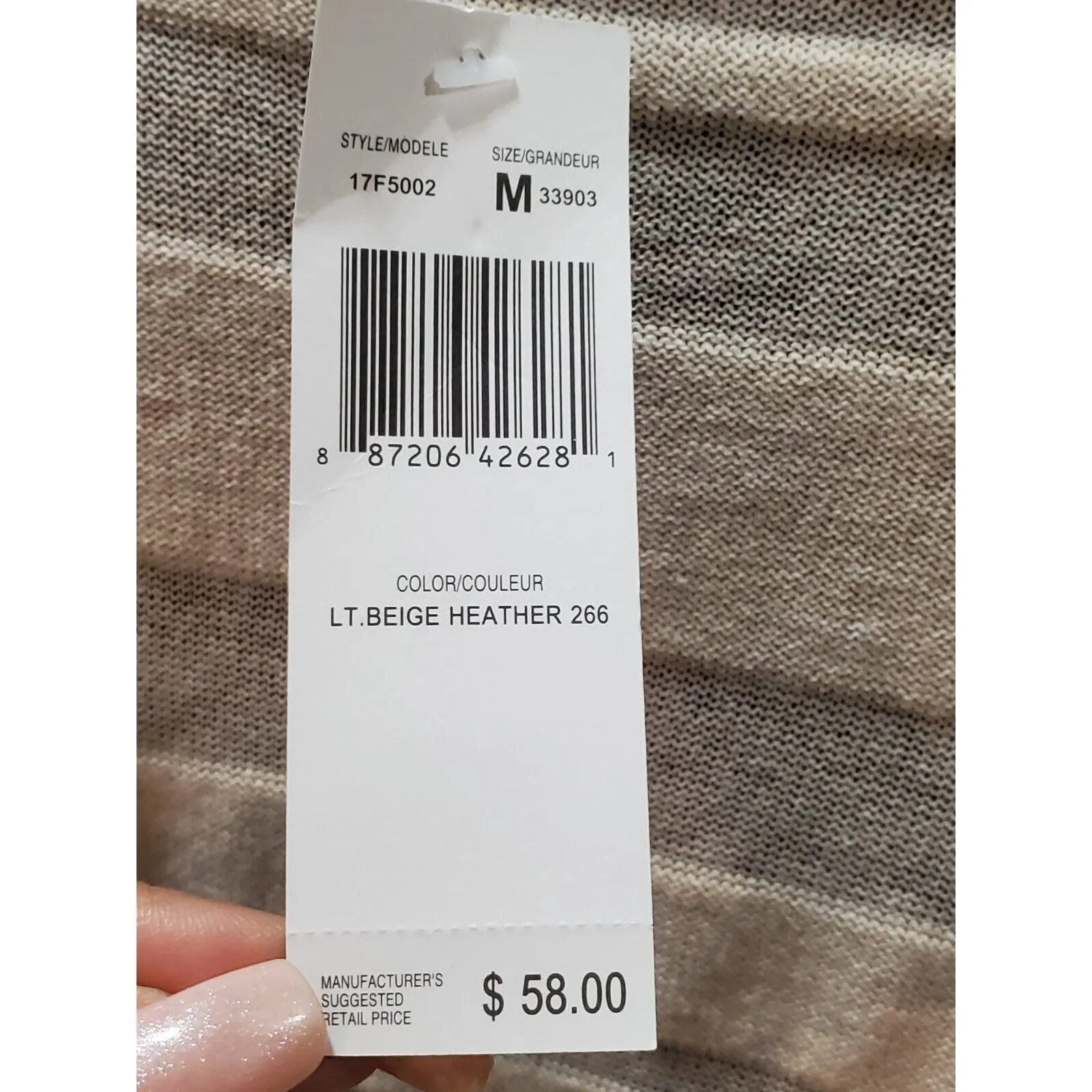 Eight Eight Eight Women's Beige Round Neck Long Sleeve Pullover Knit Sweater M - Image 11