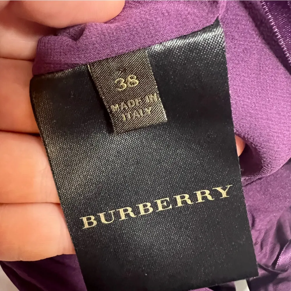 Burberry silk babydoll dress purple Sz 38 - Image 4