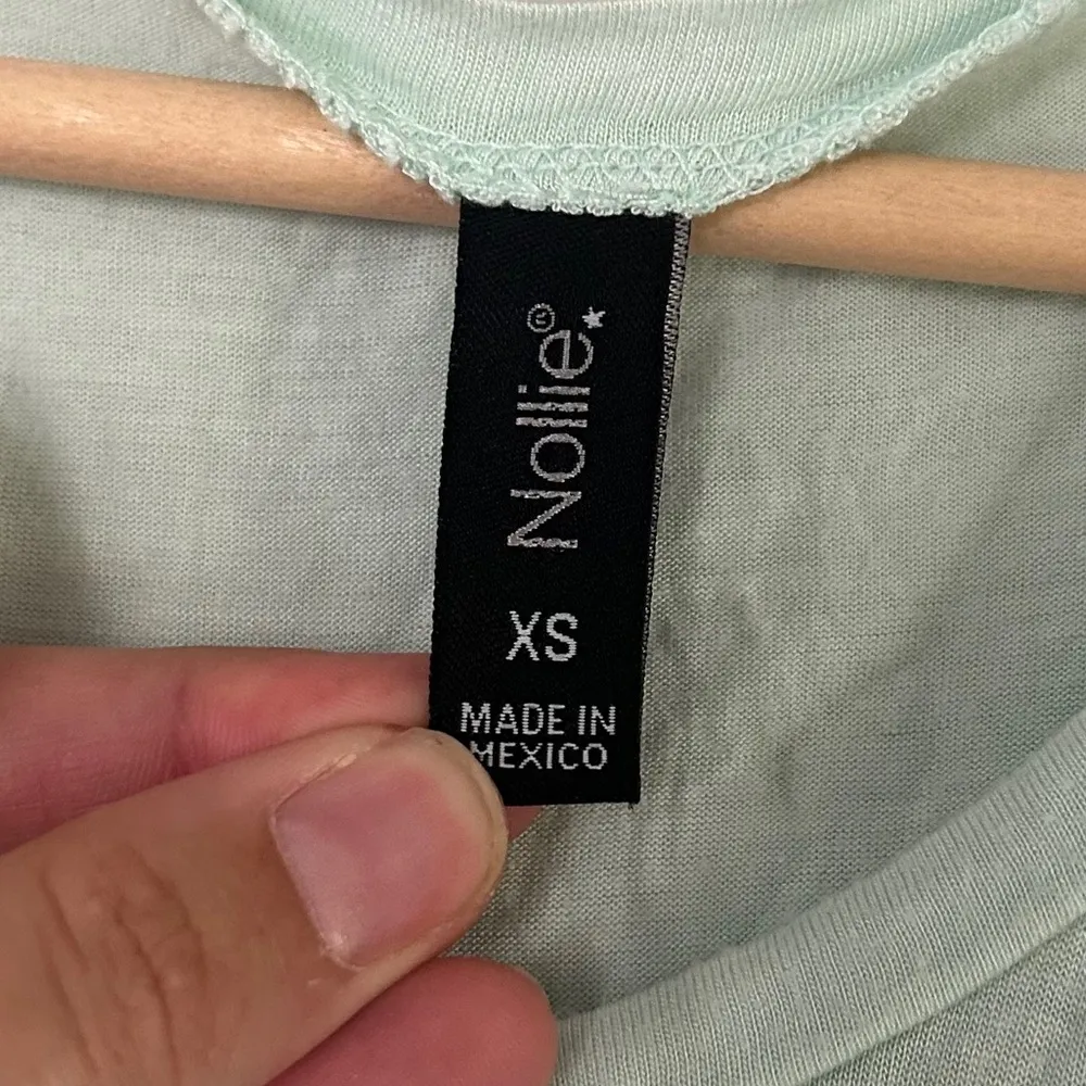 🦋 Nollie Mint Green Crop Top Make it Beautiful Casual Summer Cropped Lightweight Size XS - Image 3