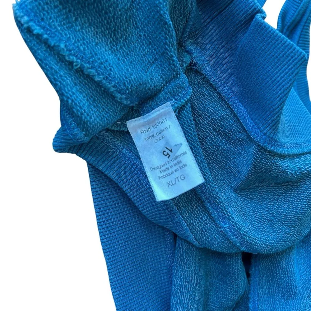 L*Space Active XL Out Of Bounds Crop Top Blue‎ 100% Cotton Lounge Racerback - Image 4