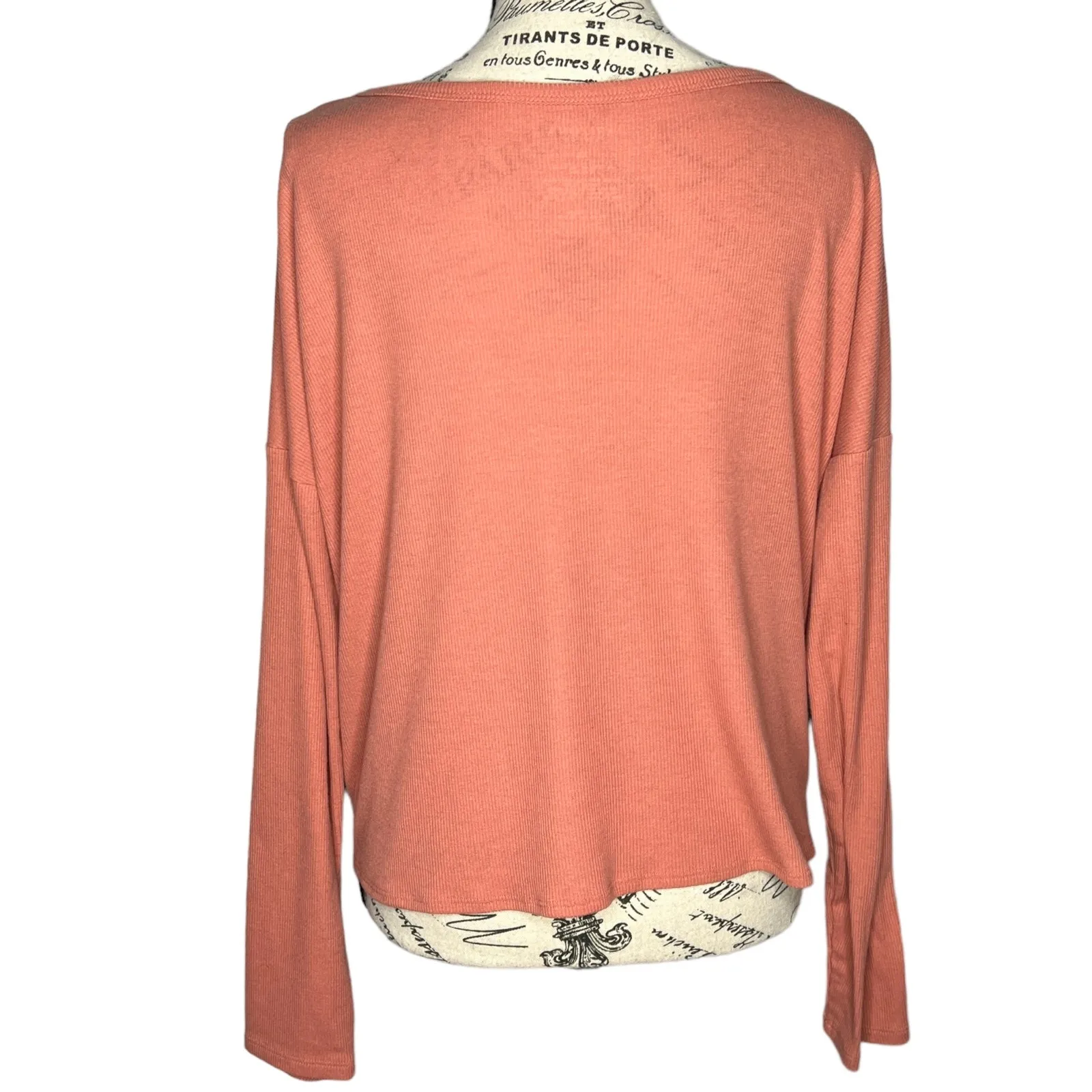 Arizona Jean Co (XL) Ribbed Front Tie Dolman Long Sleeve Stretchy Relaxed Tee - Image 5