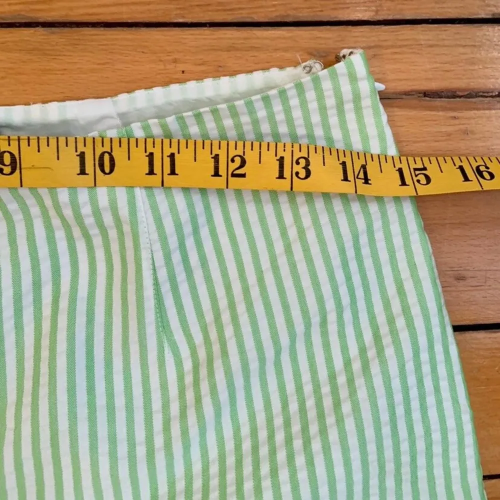 Ralph Lauren Vintage Coastal Grandma Preppy Green and White Pinstripe Pants Sz 2 - Image 5