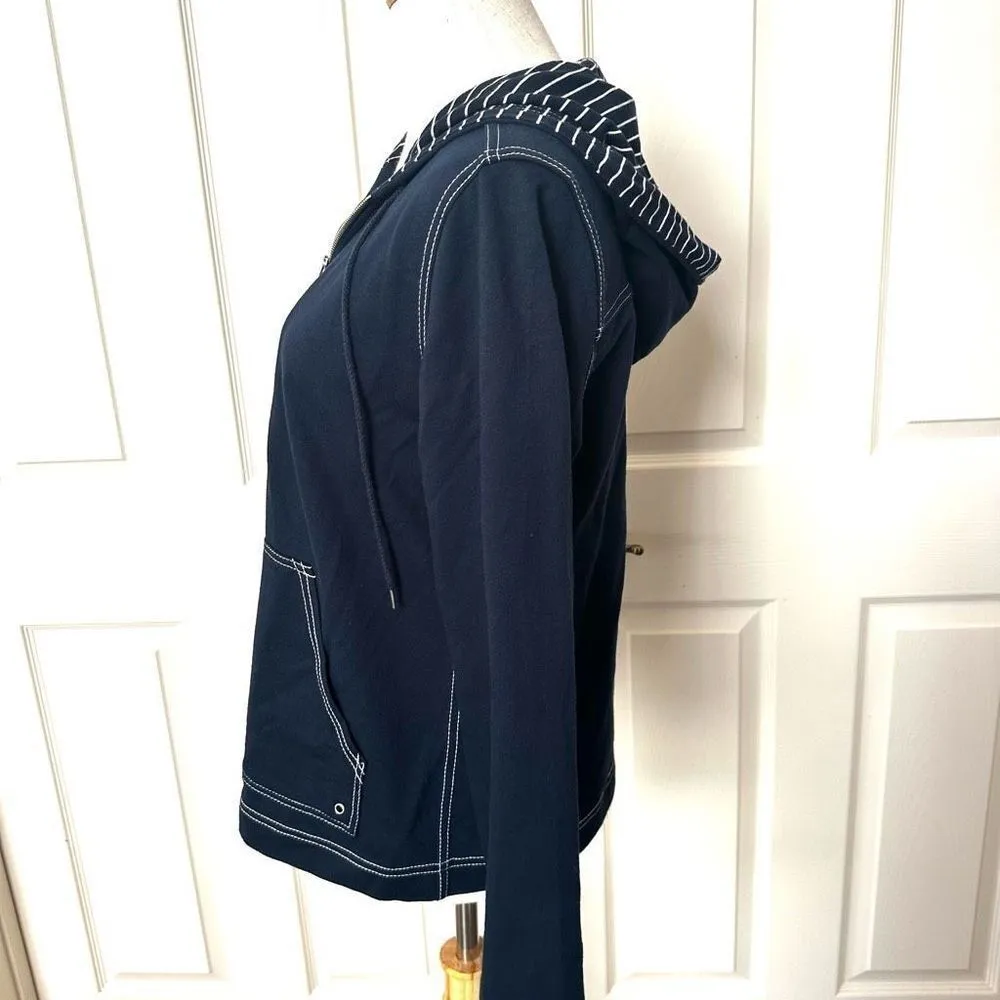 Jones New York Sport navy zip up hoodie - Image 2