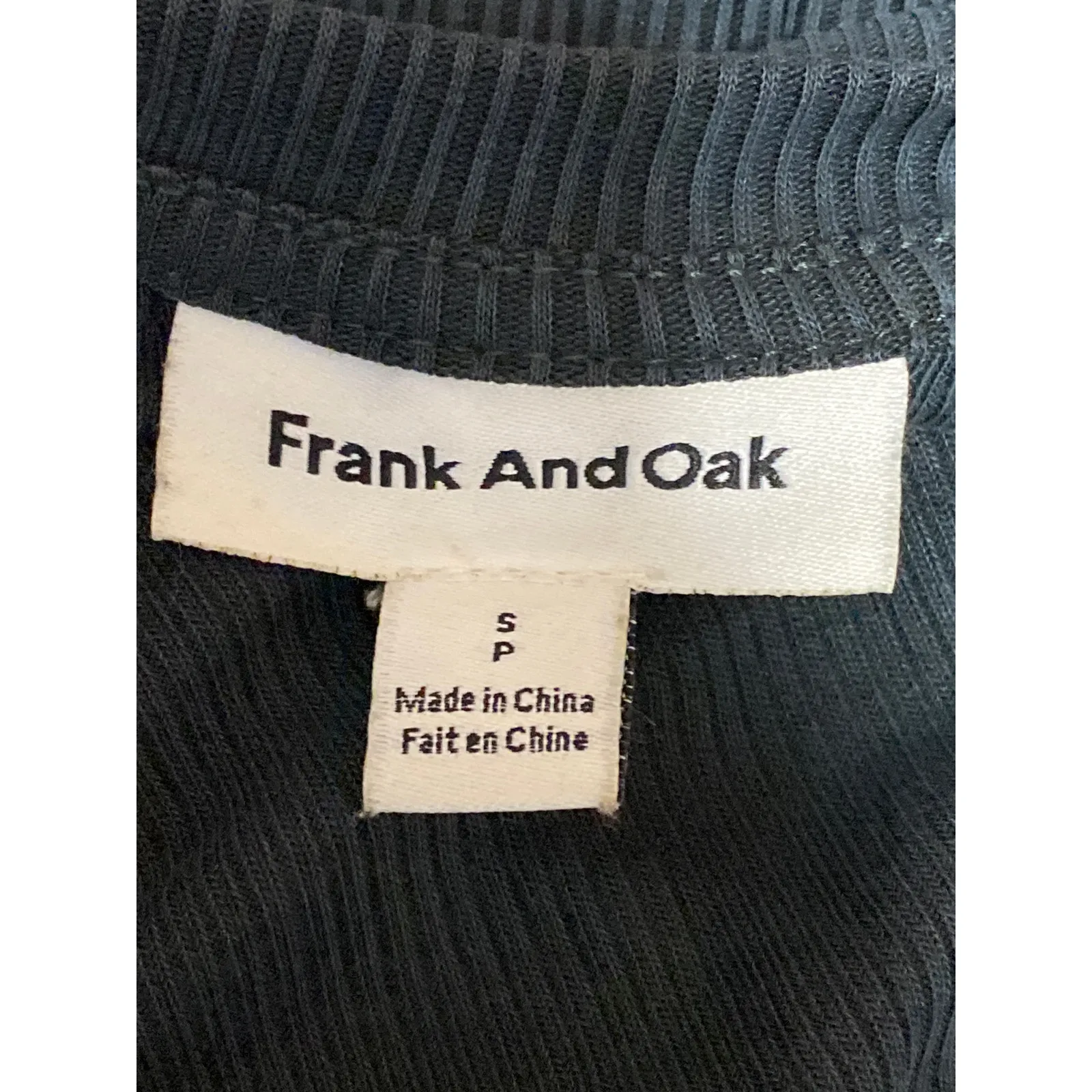 Frank And Oak Women's Black Ribbed Knit Crew Long Sleeve T Shirt Tee Top Size S - Image 3