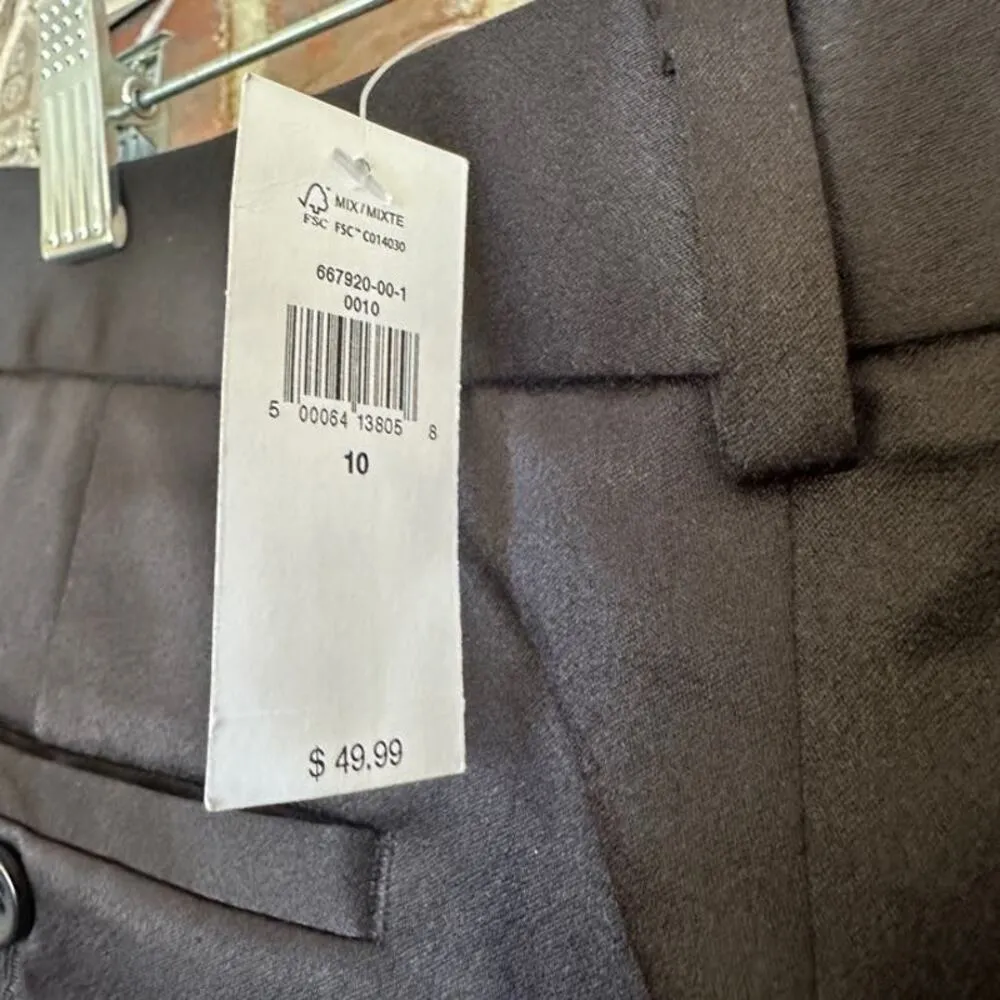 Banana Republic  NWT Silky 4" Black Tie Waist Mid Rise Tailored Shorts Size 10 - Image 6