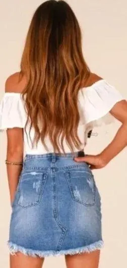 SHOWPO Under Your Breath Denim Skirt - Image 2