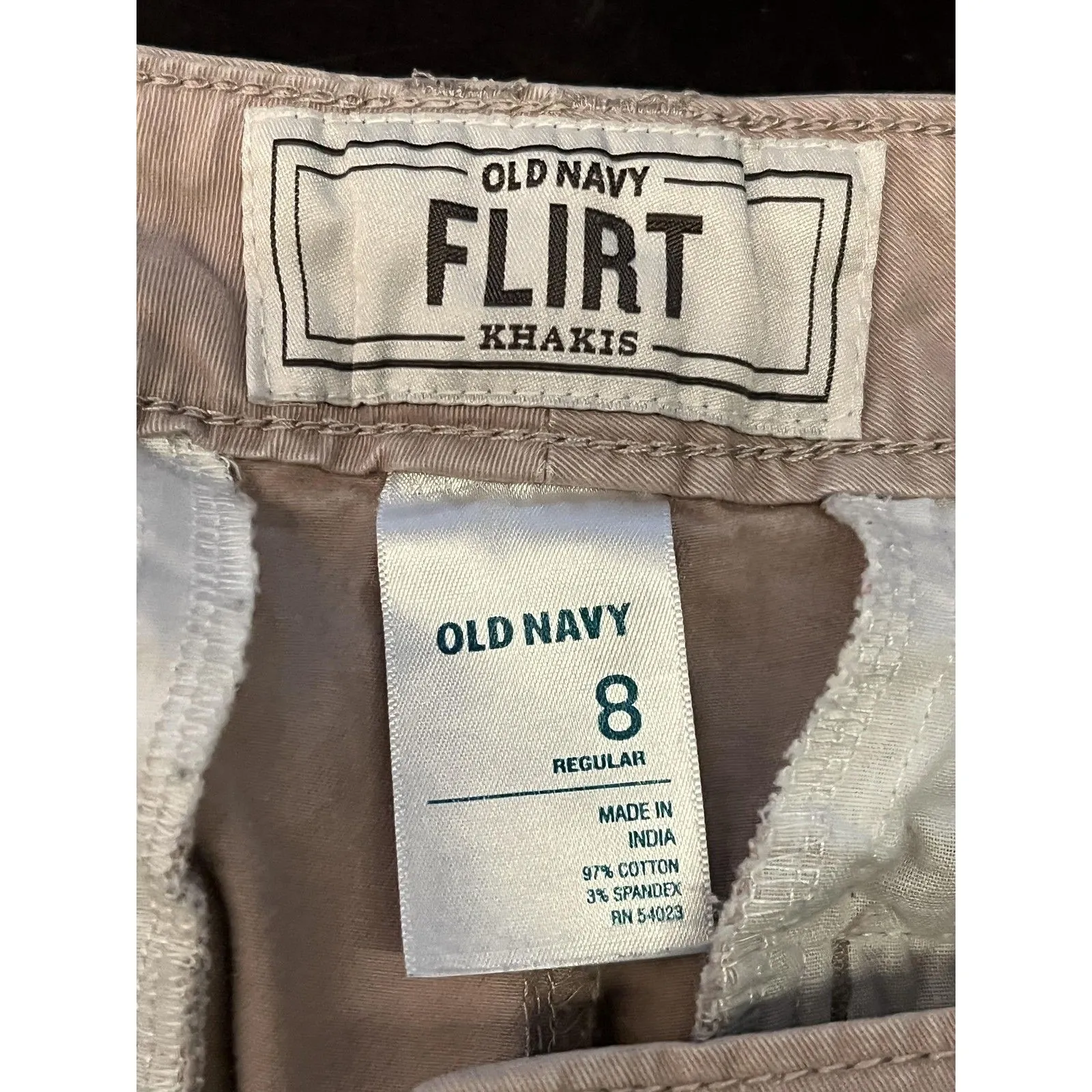 Old Navy Pants Womens 8 Regular Khaki Flirt Chino Stretch Casual Beige Twill - Image 6